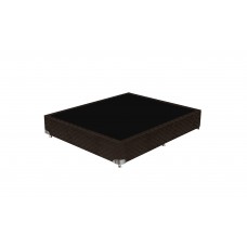 Base Cama Box Poliester Bordado Marrom - Casal