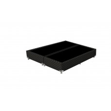 Base Cama Box Poliester Bordado Preto - King