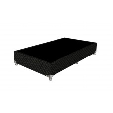 Base Cama Box Poliester Bordado Preto - Solteiro Padrão