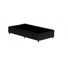 Base Cama Box Poliester Bordado TEC 41 Preto - Solteiro Padrão