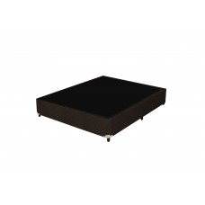 Base Cama Box Suede Liso Marrom - Casal