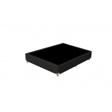 Base Cama Box Poliester Bordado Preto - Casal