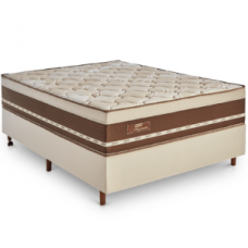 Base Cama Box Suede Liso Bege - Casal Padrão